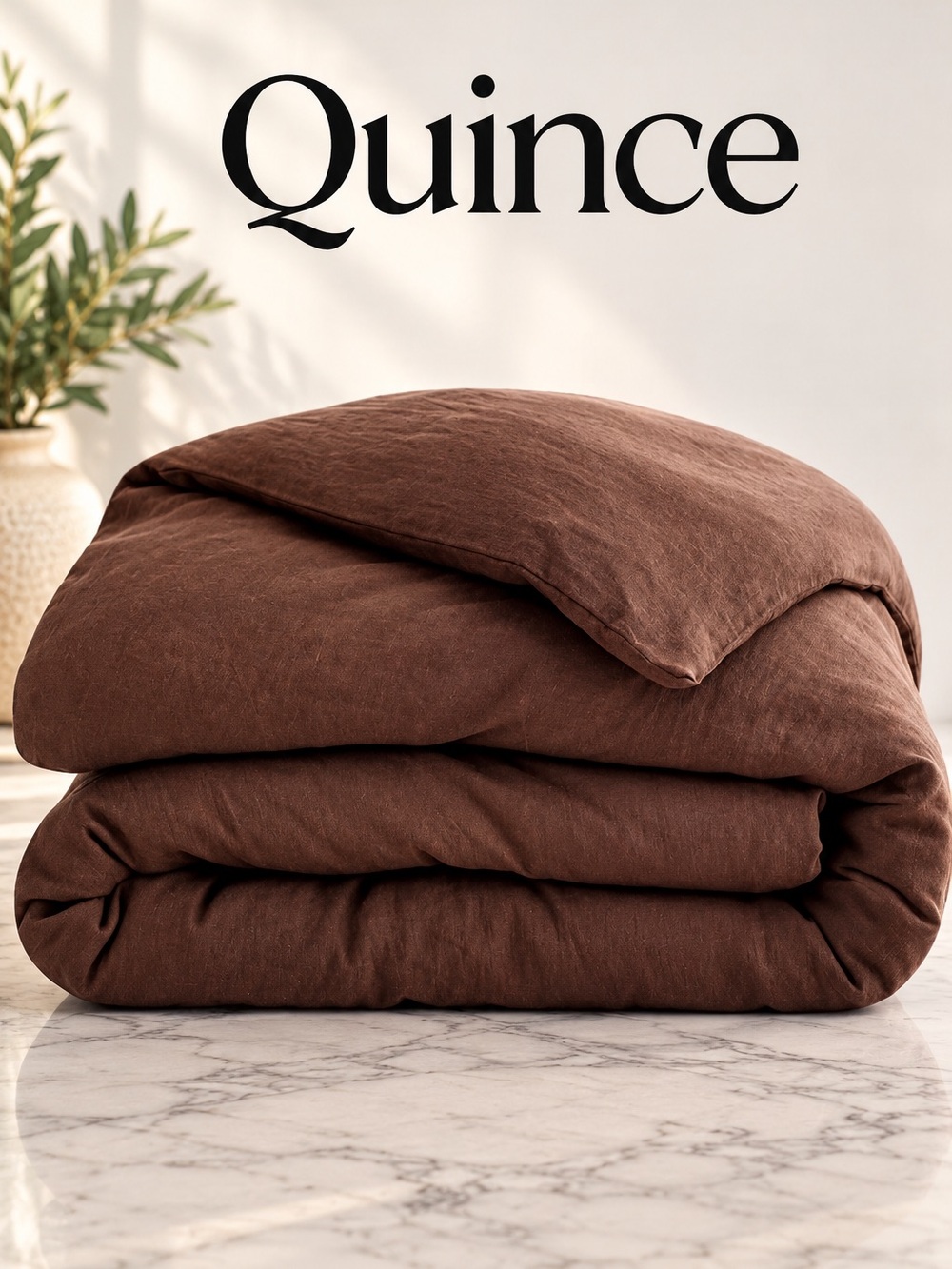 Quince European Linen Duvet Cover in Color Espresso Brand New in Package $174
